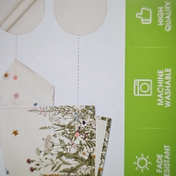 NWT Antique Herbs & Wild Flowers Summer Table Runner 13x48 inch Off White - Picture 6 of 9